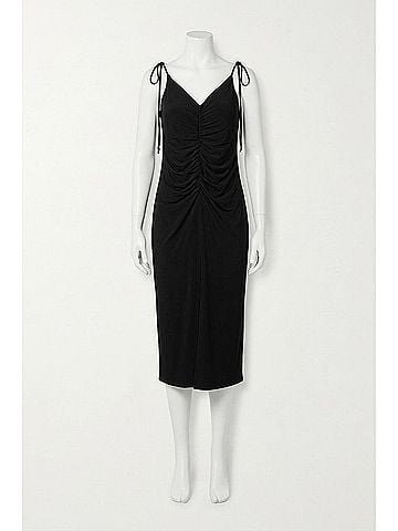 Lanston Philosophy Ruched Cami Dress in Black (view 2)