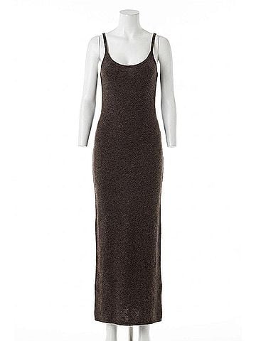 Rhythm. Knit Midi Dress in Chocolate (view 1)