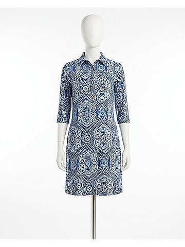 Jude Connally Quarter Sleeves Susanna Dress in Paisley Medallion Sky (view 1)