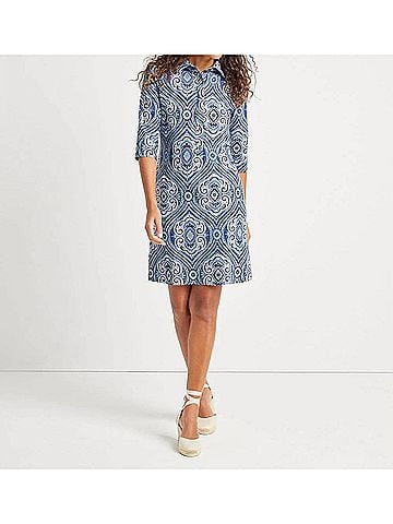 Jude Connally Quarter Sleeves Susanna Dress in Paisley Medallion Sky (view 2)
