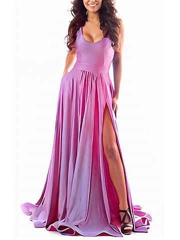 Jessica Angel Jersey A-Line With Slit Dress in Blossom (view 2)