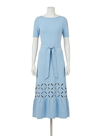 Shoshanna Pendelton Midi Dress in Light Blue (view 1)