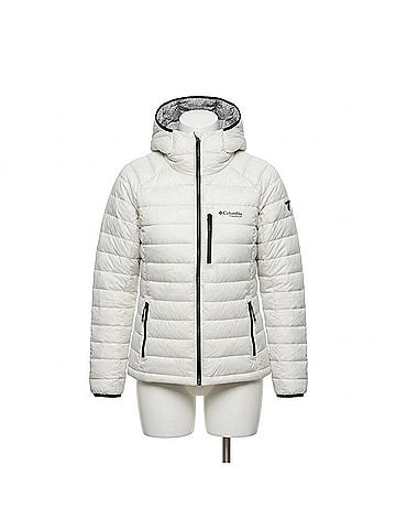 Columbia Crest Down Hooded Jacket in Arctic White (view 1)