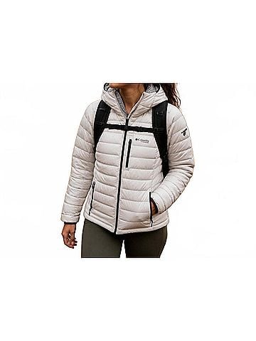 Columbia Crest Down Hooded Jacket in Arctic White (view 2)