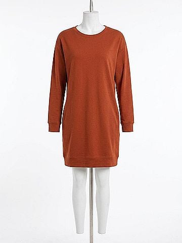 Mata Traders Sweatshirt Dress in Rust (view 1)
