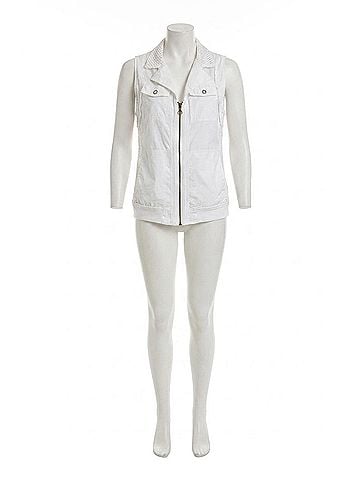 XCVI Helsa Poplin Mesh Vest in White (view 1)