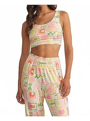 Z Supply Women's Zoe Soleil Tank Bra in Yellow Multi (view 2)