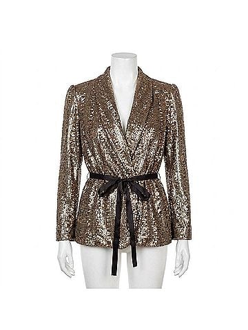 Emerson Fry Paris V-Neck Jacket in Gold (view 1)