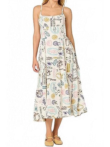 Astr Ansley Midi Dress in Off White (view 2)