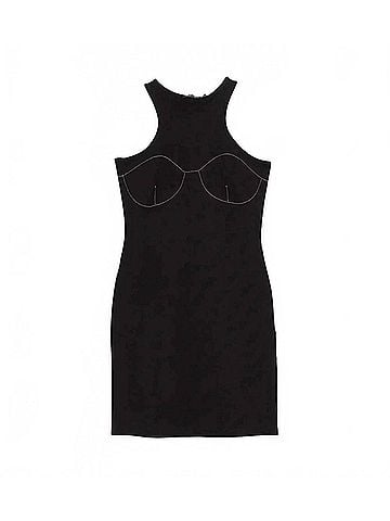 Nasty Gal Inc. Contrast Stitch Racer Back Mini Dress in Black (view 1)