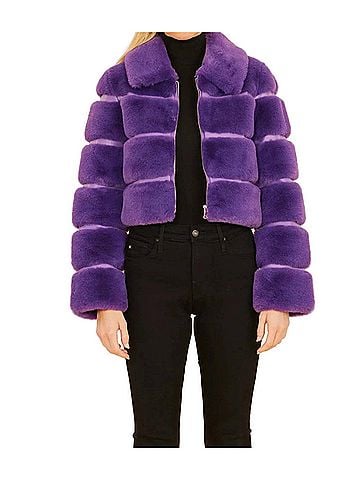 Dolce Cabo Fleur Zip Up Jacket in Purple (view 2)
