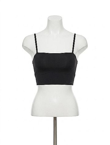 Calvin Klein Women's Invisibles Longline Bandeau Bra in Black (view 1)