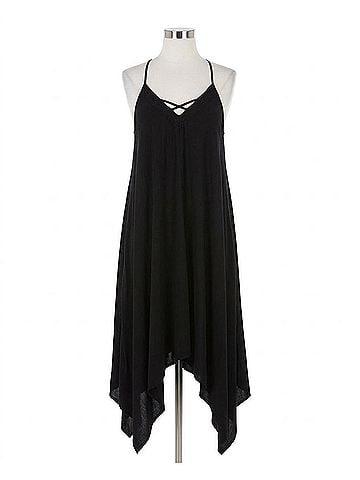 Raviya V Neck Beach Dress in Black (view 1)