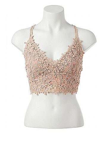 Pol Floral Lace Bralette in Pink (view 1)