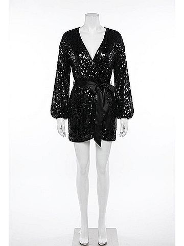 Miss Avenue Walk The Runway Sequin Dress in Black (view 1)