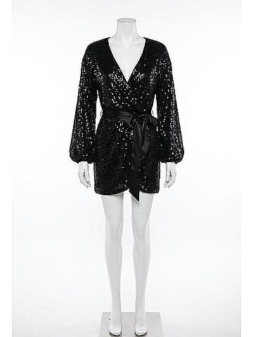 Miss Avenue Walk The Runway Sequin Dress in Black (view 1)