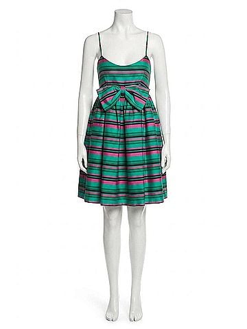 Corey Lynn Calter Anya Stripe Dress in Kelly Green (view 1)