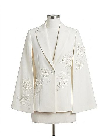 Ramy Brook Rosalinda Embellished Cape in Ivory (view 1)