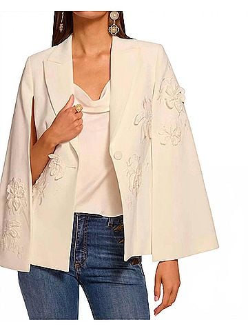Ramy Brook Rosalinda Embellished Cape in Ivory (view 2)
