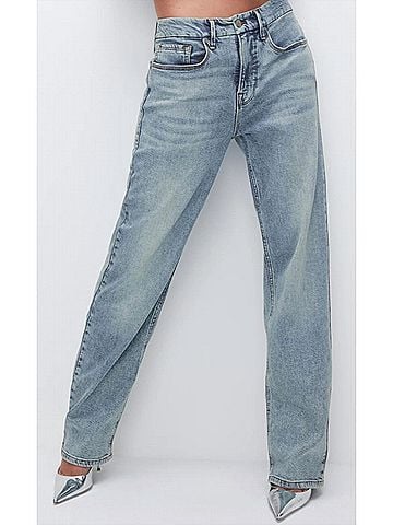 Good American Women's 90's Jean in Light Wash (view 2)