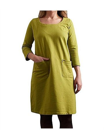 Mata Traders Sylvan Shift Dress in Moss (view 2)