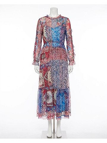 Johnny Was Mazzy Ruffle Neck Dress in Mayborn Scarf (view 1)