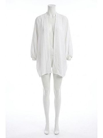 Joseph Ribkoff Embellished Open Front Cover-Up Blazer in Vanilla (view 1)