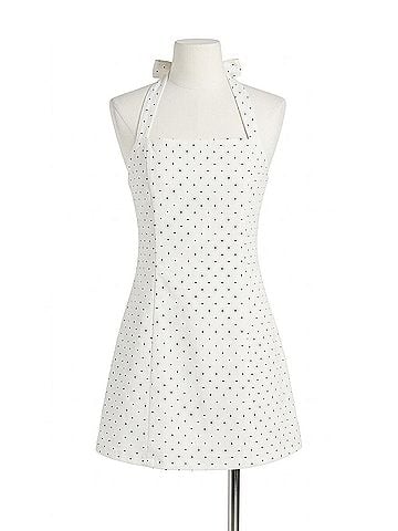 Le Lis Polka Dot Mini Dress in White Black Dot (view 1)