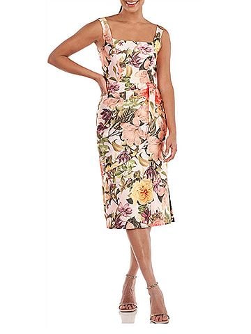 Kay Unger Floral Cocktail Dress in Multi (view 2)