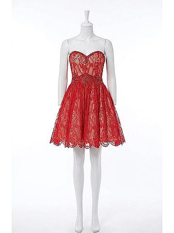 Angela & Alison Short Prom Dress in Hot Red (view 1)