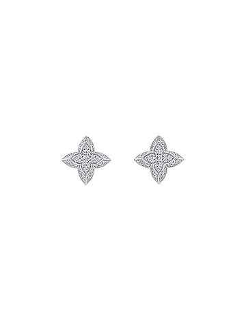 Louis Vuitton Louis Vuitton Earrings LV Diamond Double Round Center Stone 2P Total Approx. 0.60ct 74P 0.22ct 18KWG Q06400 LOUIS VUITTON White Gold (view 2)