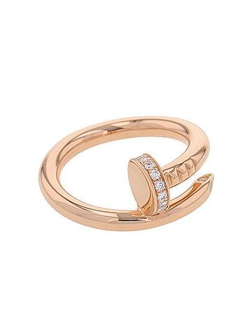 Cartier Cartier Juste un Clou Classic model ring, 22 diamonds totaling 0.13ct, 18KPG pink gold, B4094800. (Cartier diamond semi-pave ring) (view 1)