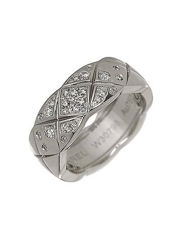 Chanel Chanel Coco Crush Medium Ring #45, Diamond, 18K White Gold (750) (view 2)