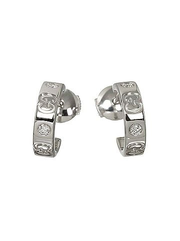 Gucci Gucci Icon Diamond Earrings 18K WG White Gold 750 Pierced (view 1)