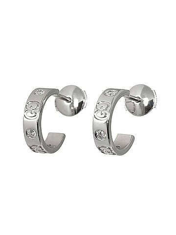 Gucci Gucci Icon Diamond Earrings 18K WG White Gold 750 Pierced (view 2)