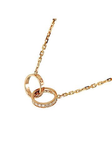 Cartier Cartier Baby Love Semi-Pavé Diamond Necklace, 44cm, 18K Pink Gold (750) (view 1)