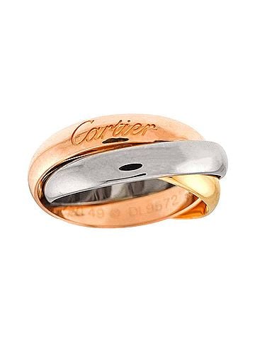 Cartier Cartier Trinity MM #49 Ring, 18K Yellow Gold, White Pink Triple Band, Three Colors, 750 Gold. (view 2)