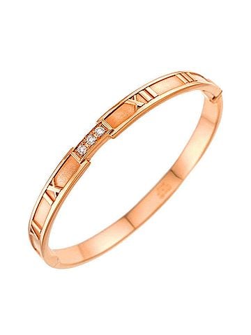 Tiffany & Co. Tiffany &amp; Co. Atlas Diamond Bracelet, 16.5cm, 18K Pink Gold (750), Bangle. (view 1)