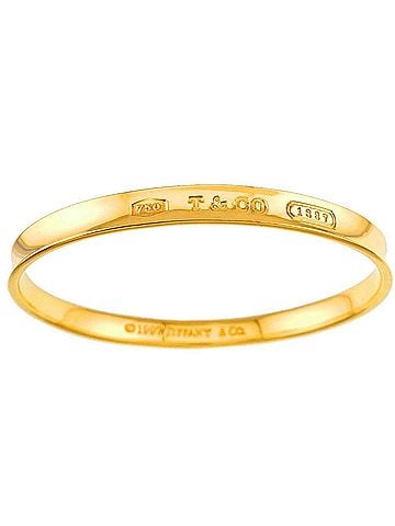 Tiffany & Co. Tiffany &amp; Co. 1837 Narrow Bangle 18cm 18K YG Yellow Gold 750 Bracelet (view 2)