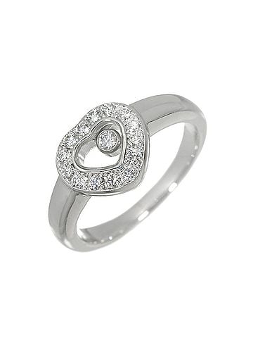 Chopard Chopard Happy Diamond Heart Ring, 18K White Gold (750). (view 2)