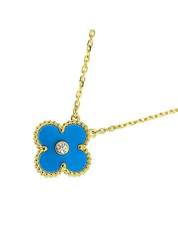 Van Cleef & Arpels Van Cleef &amp; Arpels Alhambra Blue Sable Diamond Necklace, 52cm, 18K Yellow Gold 750, 2019 Holiday Collection Necklace (view 1)