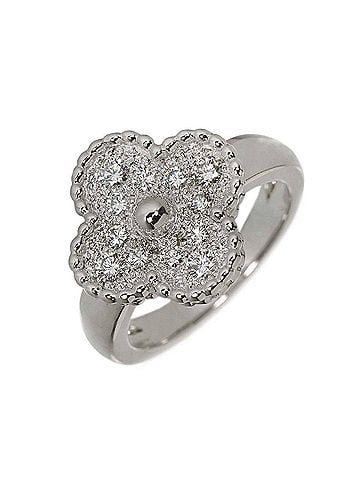 Van Cleef & Arpels Van Cleef &amp; Arpels Alhambra #48 Ring with Diamonds, 18K White Gold 750 (view 1)