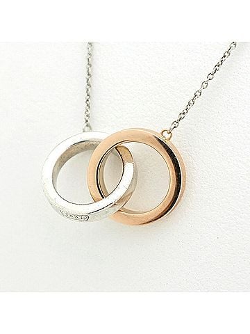 Tiffany & Co. Tiffany &amp; Co. 1837 Interlocking Circle Pendant Necklace, 60013936, 18K Pink Gold, 925 Sterling Silver, 40 cm (view 1)