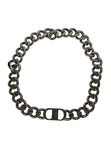 Christian Dior Christian Dior Dior CD logo icon accessory necklace, metal, silver, for men and women. (view 1)