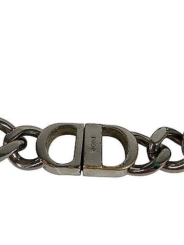 Christian Dior Christian Dior Dior CD logo icon accessory necklace, metal, silver, for men and women. (view 2)