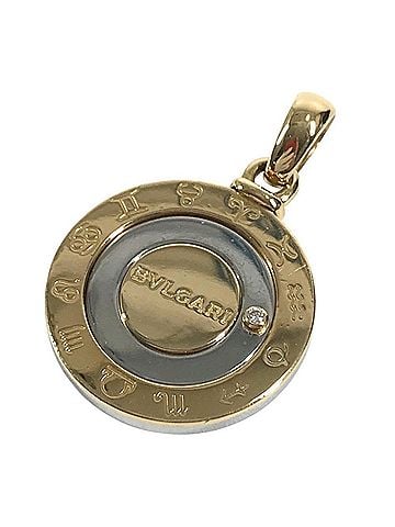 Bvlgari BVLGARI 18K Gold Horoscope Diamond 1PD Necklace Choker Jewelry Accessory Pendant Top YG750 SS Men's Women's (view 1)