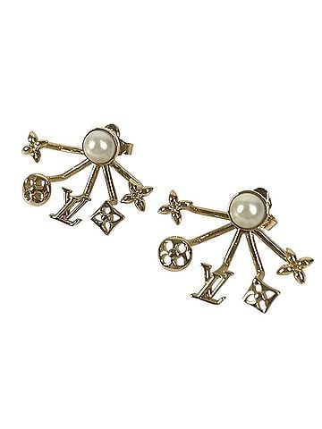 Louis Vuitton LOUIS VUITTON M00601 Cruiser Pearl Earrings - Metal for Men and Women Gold (view 1)