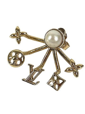 Louis Vuitton LOUIS VUITTON M00601 Cruiser Pearl Earrings - Metal for Men and Women Gold (view 2)