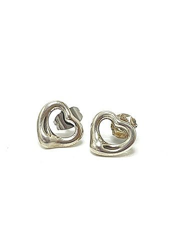 Tiffany & Co. TIFFANY&amp;Co. Tiffany Open Heart Earrings, SV925, Women's Silver (view 1)