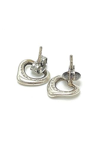 Tiffany & Co. TIFFANY&amp;Co. Tiffany Open Heart Earrings, SV925, Women's Silver (view 2)